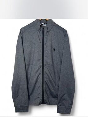 Golfino Mens L Full Zip Fleece Jacket Gray Outdoor Warm Layering